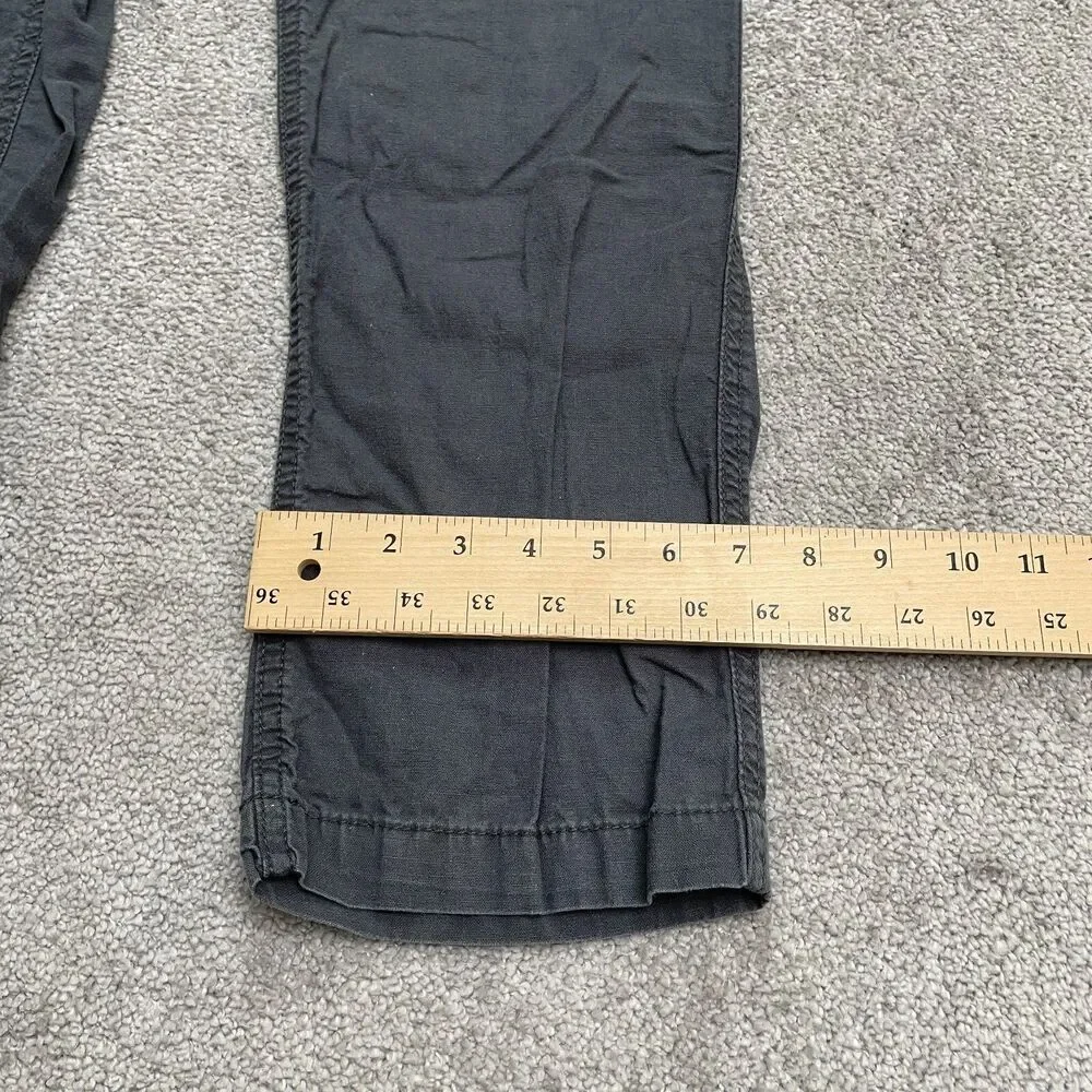 Onia Linen Blend Pants Womens Medium Dark Gray Drawstring Casual Outdoor 34x30.5